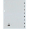Separador A4 A-Z REXEL HETZEL, 20 separadores, polipropileno, cinzento, furação 80-80-80 mm 25240481