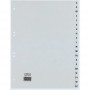 Separador A4 A-Z REXEL HETZEL, 20 separadores, polipropileno, cinzento, furação 80-80-80 mm 25240481