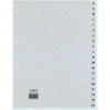 Separador A4 A-Z REXEL HETZEL, 20 separadores, polipropileno, cinzento, furação 80-80-80 mm 25240481