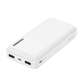 LogiLink PA0323W power bank 20000 mAh branco - 2x USB-A, 1x USB-C, 20W PD