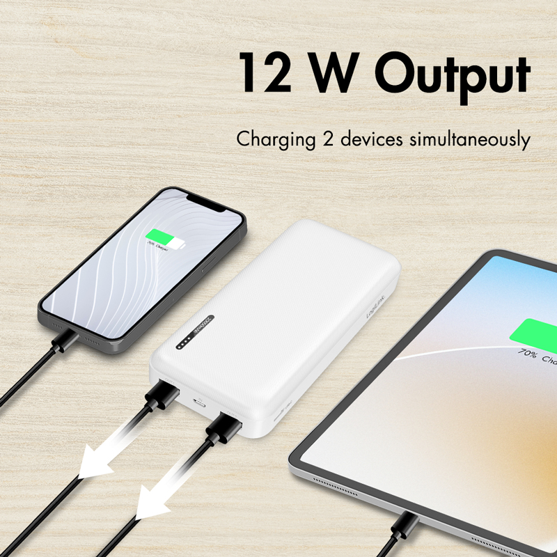 LogiLink PA0323W power bank 20000 mAh branco - 2x USB-A, 1x USB-C, 20W PD