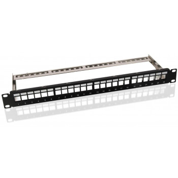 Microconnect PP-027 painel de patch panel 24 portas Cat6 UTP, 1U para rack, preto