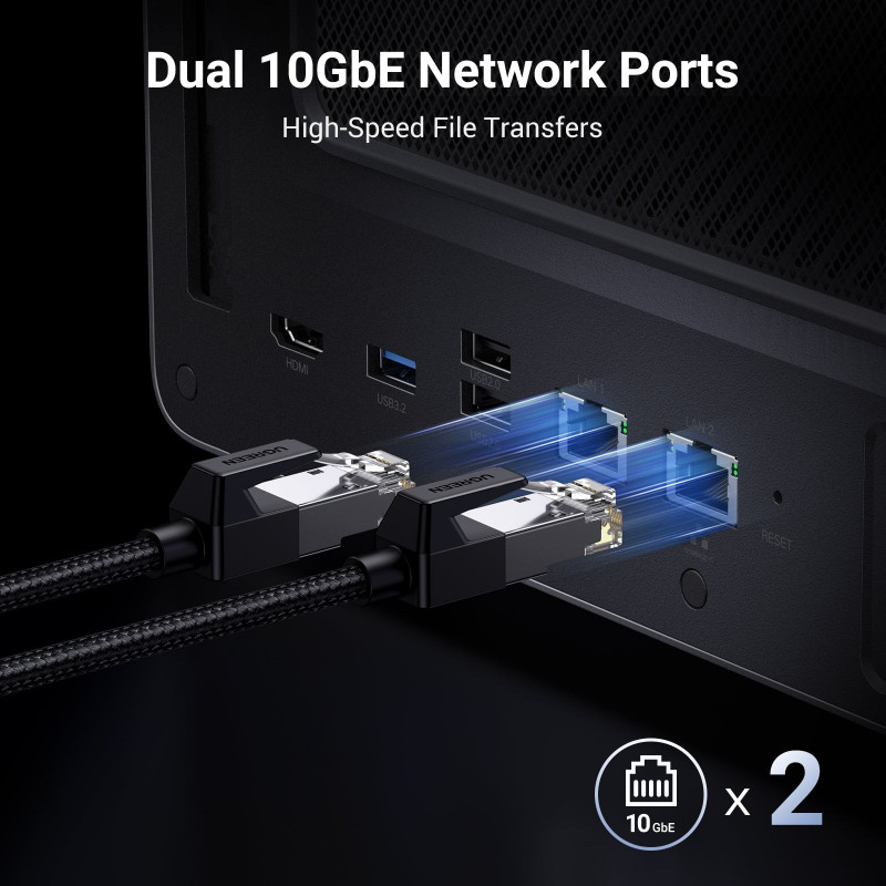 Ugreen NASync DXP6800 Pro sistema NAS 6 baías, Intel Core i5-1235U, 8GB DDR5, 2x10GbE + 2x2.5GbE, 2xM.2 NVMe, 2xUSB3.2 Gen2, HDMI, PCIe 4.0 25899
