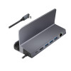 Docking station LogiLink UA0408 USB-C com suporte para tablet, HDMI 4K@60Hz, 100W PD, Gigabit Ethernet, prateado
