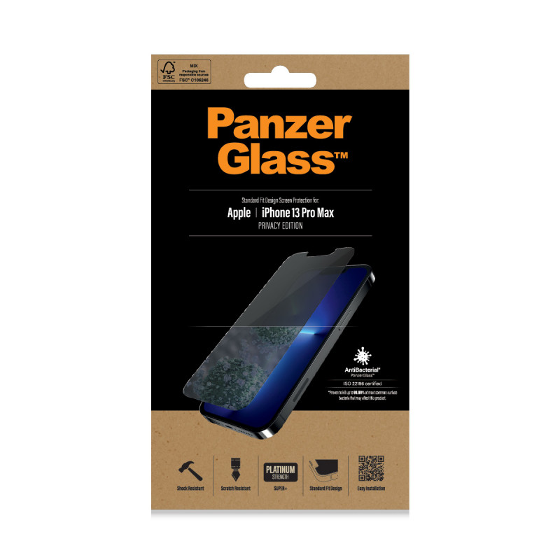 Película protetora de ecrã PanzerGlass P2743 em vidro temperado para Apple iPhone 13, 13 Pro, 14