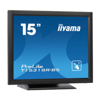 Monitor LED tátil Iiyama ProLite T1531SR-B5 15 inch - 1024 x 768, TN, HDMI/VGA/DisplayPort, altifalantes, preto mate