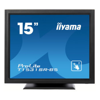 Monitor LED tátil Iiyama ProLite T1531SR-B5 15 inch - 1024 x 768, TN, HDMI/VGA/DisplayPort, altifalantes, preto mate