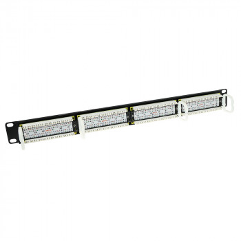 Patch panel ACT 24 portas CAT6 UTP 45° angular, 1U, preto (PP1013)