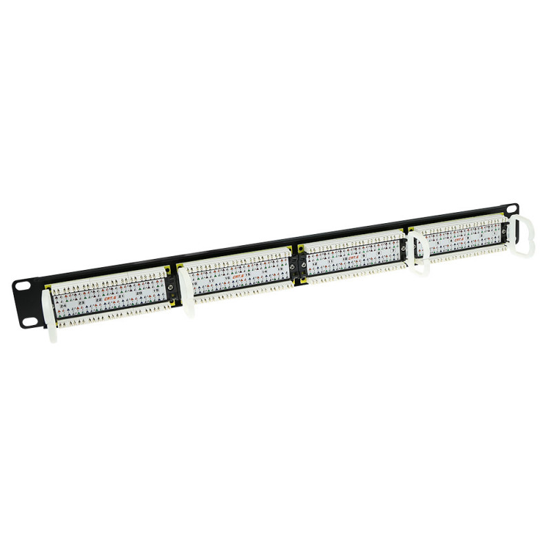 Patch panel ACT 24 portas CAT6 UTP 45° angular, 1U, preto (PP1013)