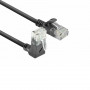 Cabo patch slimline ACT DC4901 1m CAT6A U/UTP LSZH, preto, RJ45 90° angular para reto