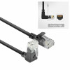 Cabo patch slimline ACT DC4901 1m CAT6A U/UTP LSZH, preto, RJ45 90° angular para reto