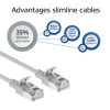 Cabo patch slimline ACT cinzento 4m LSZH S/FTP CAT6A snagless RJ45 (DB7004)
