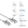 Cabo patch slimline ACT cinzento 0,25m LSZH S/FTP CAT6A snagless com fichas RJ45 (DB7052)
