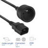 Cabo de alimentação ACT C14 para conector fêmea tipo E 0,2 m preto 10A AK5385