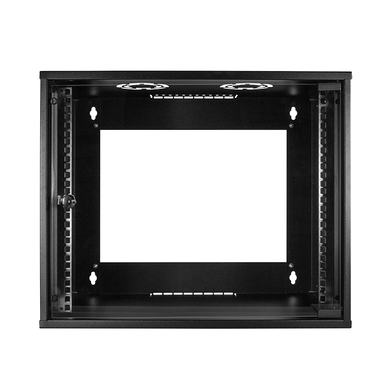 LogiLink Armário de parede 19 polegadas ECO 9U, 550mm de profundidade, porta de vidro, Preto RAL 9005, pré-montado W09C55B