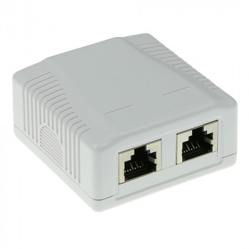 ACT FA6004 Caixa de montagem CAT6 blindada de 2 portas, branco