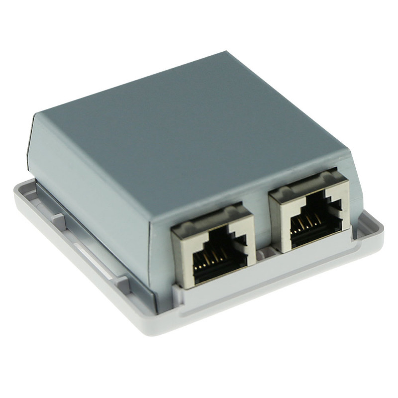 ACT FA6004 Caixa de montagem CAT6 blindada de 2 portas, branco