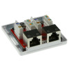ACT FA6004 Caixa de montagem CAT6 blindada de 2 portas, branco