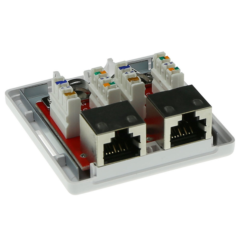 ACT FA6004 Caixa de montagem CAT6 blindada de 2 portas, branco