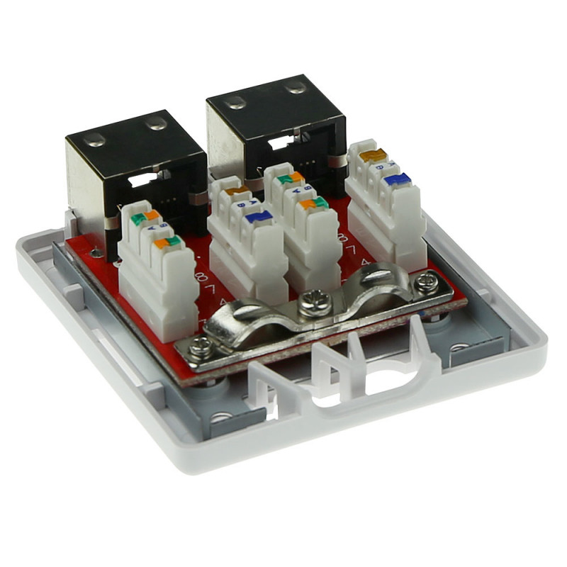 ACT FA6004 Caixa de montagem CAT6 blindada de 2 portas, branco