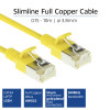 ACT DC7830 cabo patch LSZH U/FTP CAT6A Slimline para datacenter amarelo de 0,15m Snagless RJ45