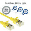 ACT DC7830 cabo patch LSZH U/FTP CAT6A Slimline para datacenter amarelo de 0,15m Snagless RJ45