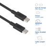 ACT cabo de carregamento/dados USB 2.0 240W USB-C para USB-C, preto, 1m (AC3086)