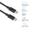 ACT cabo de carregamento/dados USB 2.0 240W USB-C para USB-C, preto, 2 m (AC3087)