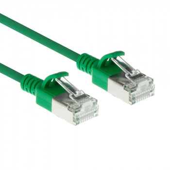 Cabo de rede ACT verde 2m LSZH S/FTP CAT6A Slimline Snagless com conectores RJ45 (DB7702)
