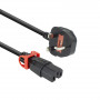Cabo de alimentação ACT ficha UK - C15 IEC Lock+ preto 2 m, PC3884 (PL0082)
