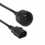 Cabo de alimentação ACT C14 IEC 60320 - conector fêmea tipo E (corrente máx. 10A) preto 0,6 m (AK5386)