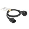 Cabo de alimentação ACT C14 IEC 60320 - conector fêmea tipo E (corrente máx. 10A) preto 0,6 m (AK5386)