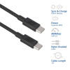 ACT Cabo de carregamento/dados USB 2.0 60W USB-C para USB-C, preto, 1 metro (AC3082)