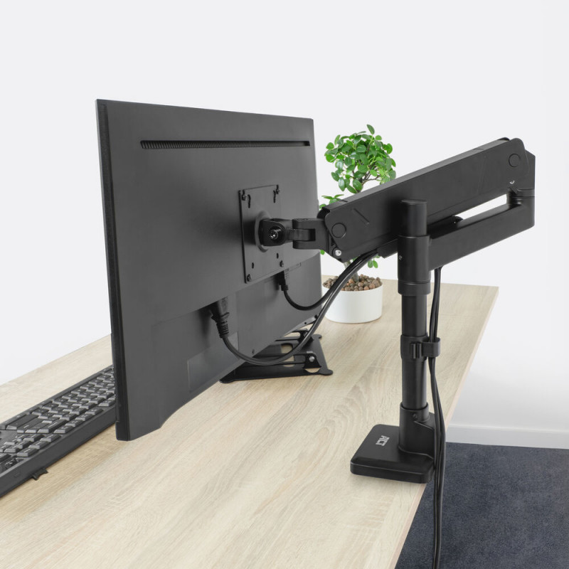 ACT Braço para monitor 45 polegadas Office Solid Pro montagem em haste com mola a gás 1 monitor (AC8329)