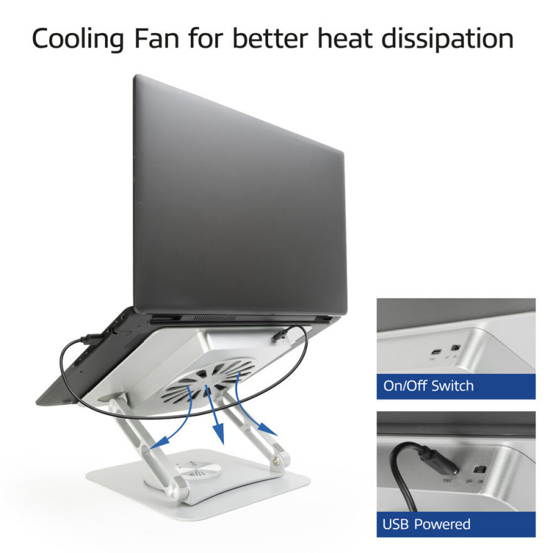 ACT Suporte de laptop rotativo com refrigeração, altura ajustável continuamente (AC8106)
