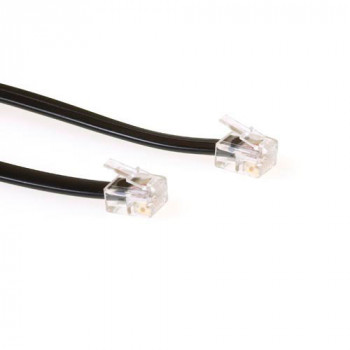 ACT TD5701 Cabo telefónico RJ12 para RJ12, 1 m, preto