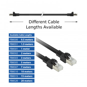 ACT FB8505 5m Cabo de rede S/FTP Cat.7 PUR flexível, snagless RJ45, preto