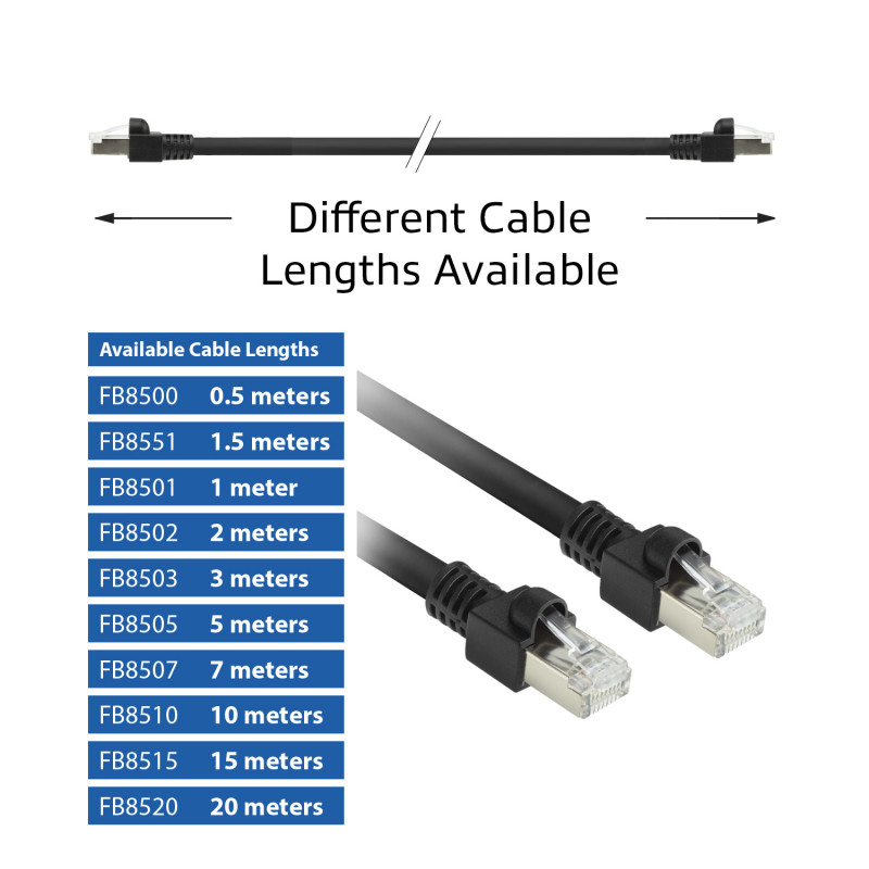 ACT FB8505 5m Cabo de rede S/FTP Cat.7 PUR flexível, snagless RJ45, preto
