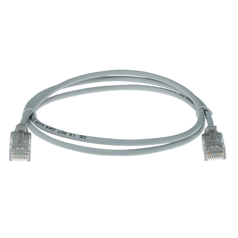 ACT Cinzento 7 metros Cabo de rede LSZH U/UTP CAT6 Slimline snagless para centro de dados com fichas RJ45 (DC9007)