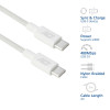 ACT Cabo de carregamento/dados USB 2.0 240W USB-C para USB-C, branco, 2m (AC3085)