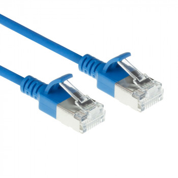 Cabo de rede patch LSZH S/FTP CAT6A Slimline azul 5m com proteção da patilha RJ45 (DB7605)