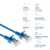 Cabo de rede patch LSZH S/FTP CAT6A Slimline azul 5m com proteção da patilha RJ45 (DB7605)