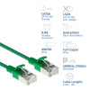 Cabo de rede patch LSZH S/FTP CAT6A Slimline Snagless verde 7m com conectores RJ45 (DB7707)