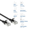 Cabo de rede patch LSZH S/FTP CAT7 Slimline Snagless preto 3m com fichas RJ45 (DF7903)