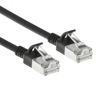 Cabo de rede patch LSZH S/FTP CAT7 Slim Snagless preto 10m com fichas RJ45 (DF7910)