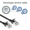 Cabo de rede patch LSZH S/FTP CAT7 Slimline Snagless preto 2m (DF7902)