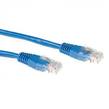 Cabo de rede patch LSZH U/UTP CAT6A azul 5m com fichas RJ45 ACT IB1305