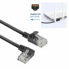 Cabo de patch slim CAT6A U/UTP LSZH ACT DC1901, 1 m, RJ45 90° angular à esquerda para reto, preto