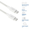 Cabo de carregamento/dados USB 2.0 60W ACT USB-C para USB-C, branco, 2 m (AC3081)