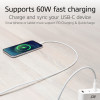 Cabo de carregamento/dados USB 2.0 60W ACT USB-C para USB-C, branco, 2 m (AC3081)